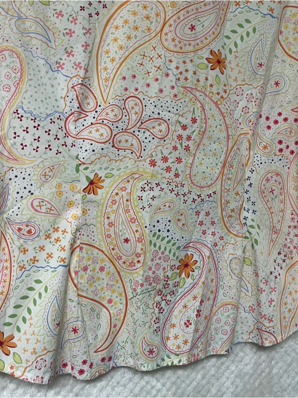 Talbots Cream Paisley & Floral button down shirt long sleeves cotton Womens MP - Picture 6 of 11